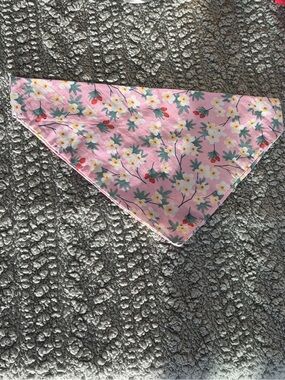 Pink Floral Baby Bandana Bib - Soft Flower Print